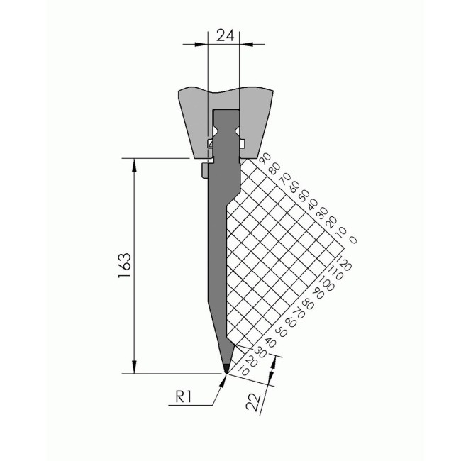 Poinçon type Wila BIU-021 Lg 515