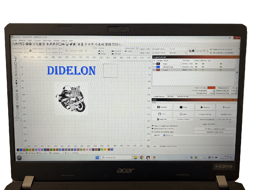 Laser de marquage / découpe CO2 ARROW LC60