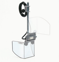 Protecteur de sécurité avec support d'ancrage frontal, pour perceuses et machines similaires - avec écran à ouverture verticale Bouclier L 200 H 180 mm.  - avec micro-interrupteur de sécurité