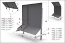 Protection arrière pour tour - assure une bonne protection contre les copeaux et les éclats Protection arrière avec étrier d'ancrage réglable L 800 H 1200 <> 1600 mm.