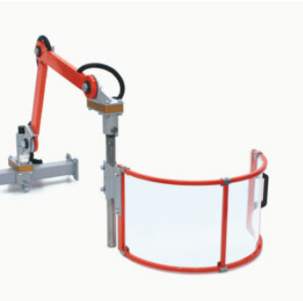 Protecteur réglable pour fraiseuse universelle - avec bras articulés et bouclier à ouverture horizontale Bouclier Ø 500 H 235 mm.  - avec n. 2 micro-interrupteurs de sécurité