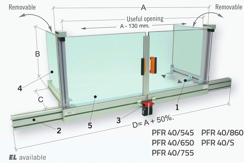Protecteur périmétrique pour fraiseuse, avec double guide coulissant en polyéthylène - à monter sur la table de la machine Dispositif de sécurité - personnalisé sur demande