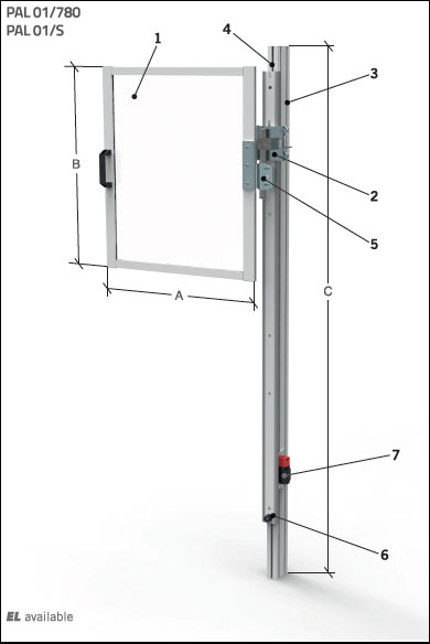 Protecteur pour aléseuse avec écran à ouverture verticale sur une colonne munie de contrepoids Protecteur avec écran à ouverture verticale L.700 H.800 mm. - Avec micro-interrupteur de sécurité n.1
Protecteur avec écran à ouverture verticale L.700 H.800 mm. - Avec n.1 micro-interrupteur de sécurité + actionneur séparé