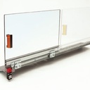 Protection pour rectifieuse planes - avec structure inclinée pour la collecte de liquides Dispositif de sécurité L 1600 - 800 H 600 mm.  - avec plaque d'ancrage inclinée et micro-interrupteur de sécurité