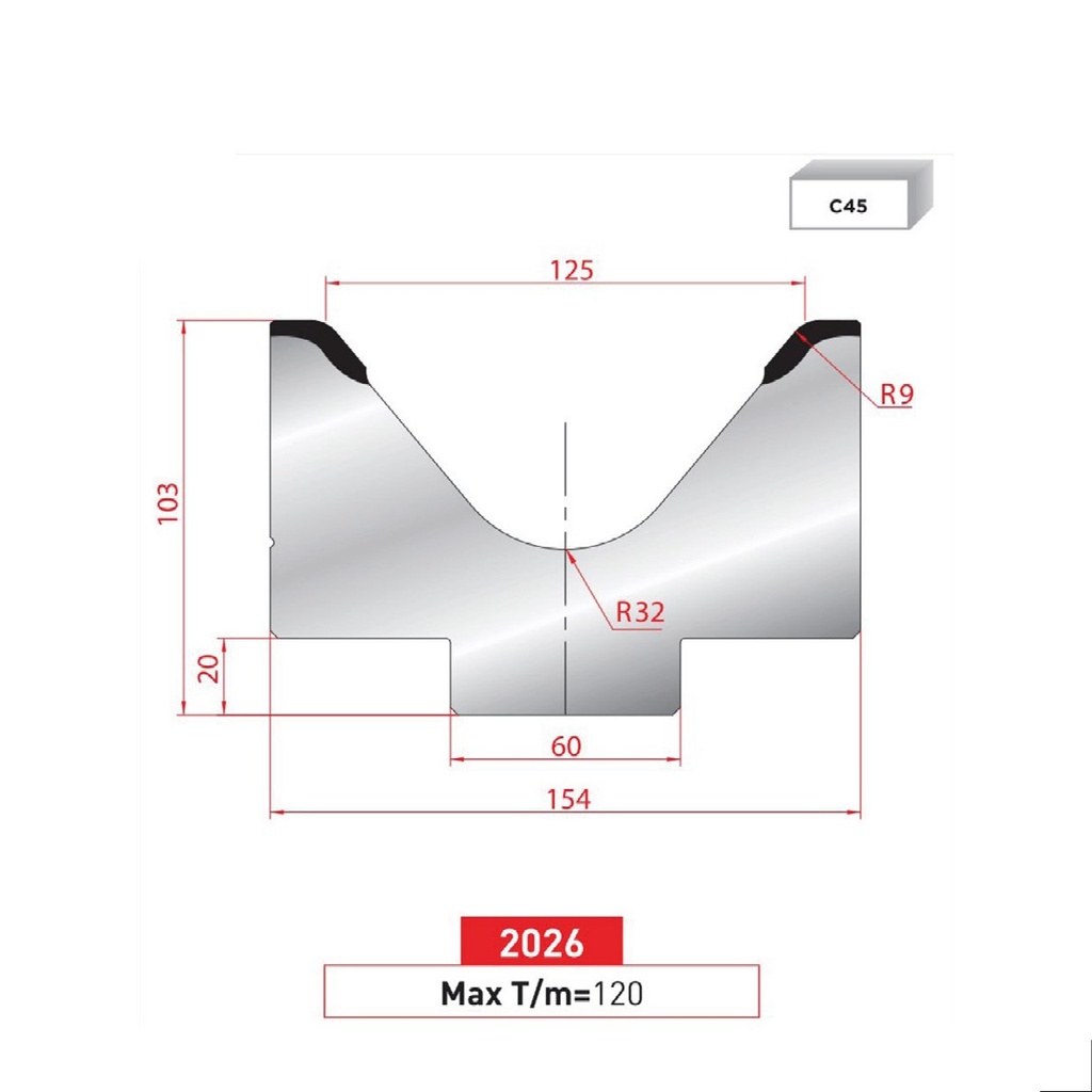 Matrice 1V type AMADA ARROW N°2026 Lg 835