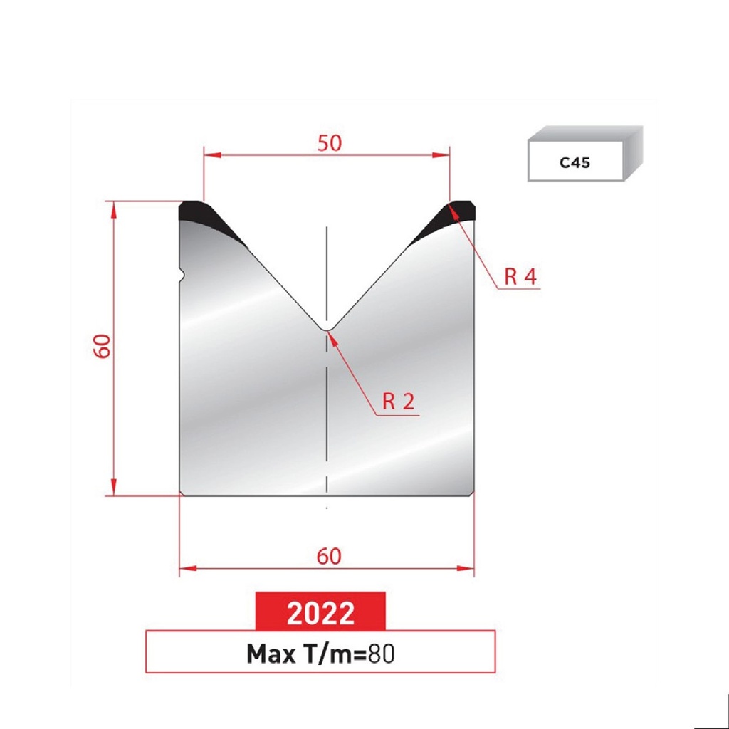 Matrice 1V type AMADA neuve ARROW référence 2022 Lg 805 Fractionné