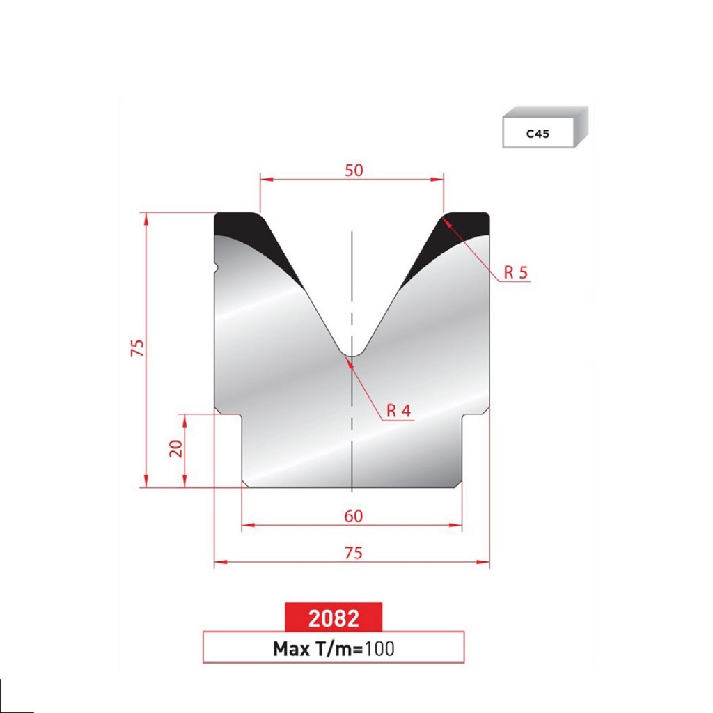Matrice 1V type AMADA ARROW N°2082 Lg 415