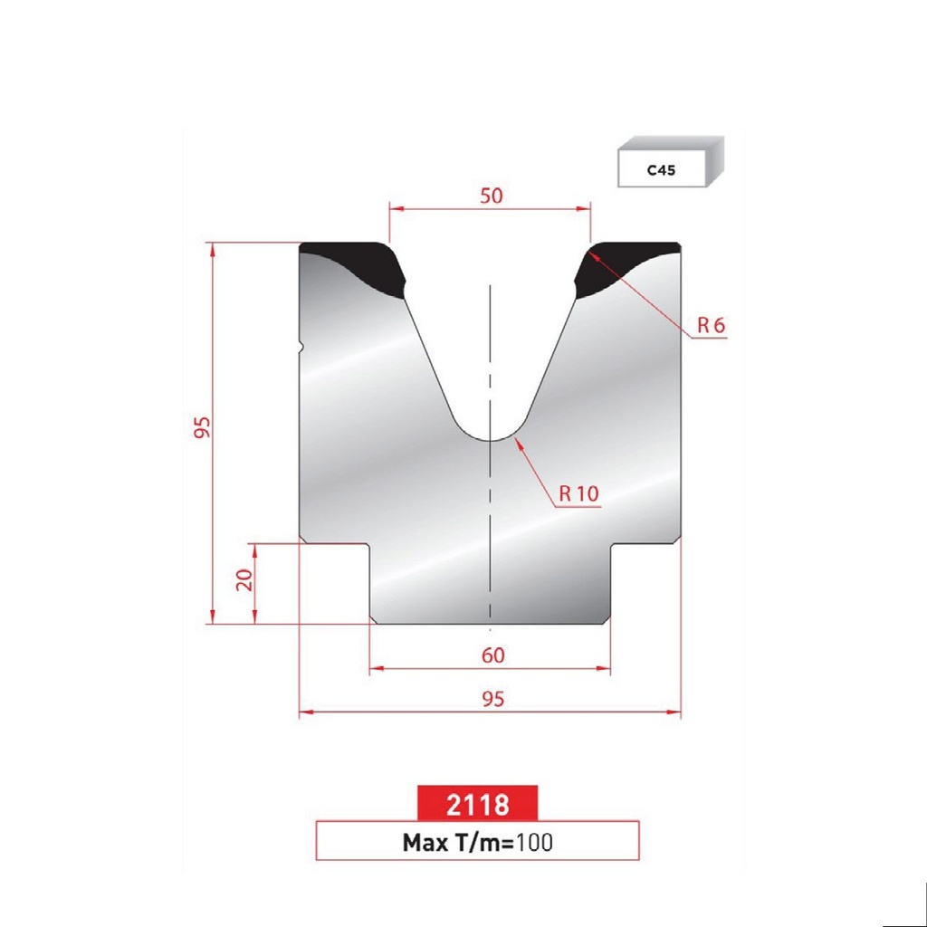 Matrice 1V type AMADA neuve ARROW référence 2118 Lg 415