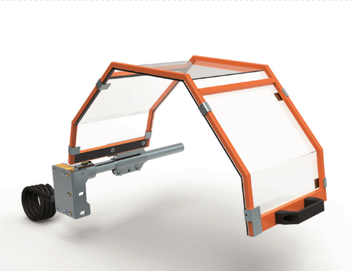 [2NMTOU_PTO05_600] Protecteur de sécurité pour mandrin de tour - avec écran à cinq côtés en acier et matériau plastique transparent résistant aux chocs et à l'huile Écran Ø 600 H 235 mm.  - avec micro-interrupteur de sécurité