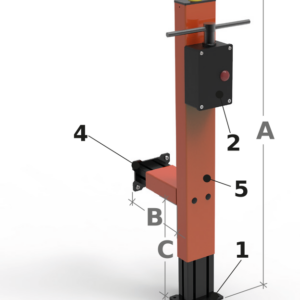[2NMTOU_CKH01] DISPOSITIF DE SÉCURITÉ POUR TOUR - À FIXER SUR LA MACHINE ET SUR LE SOL Porte-clef du mandrin - Pour permettre à la clef de la broche du tour d'être placée en toute sécurité. Avec micro-interrupteur de sécurité