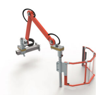 [2NMFRA_PFR04_600] Protecteur réglable pour fraiseuse universelle - avec bras articulés et écran de forme à ouverture horizontale Ecran Ø 600 H 235 mm.  - avec n. 2 micro-interrupteurs de sécurité