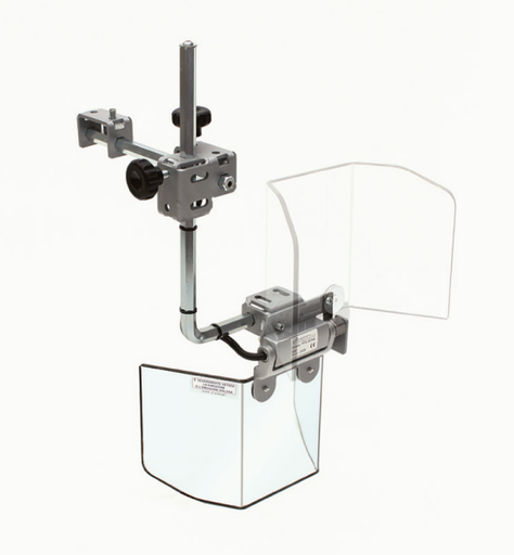 [2NMFRA_PFR20/218] Protecteur pour petites fraiseuses et machines similaires - avec écran à ouverture verticale Ecran L 250 H 180 mm.  - avec micro-interrupteur de sécurité