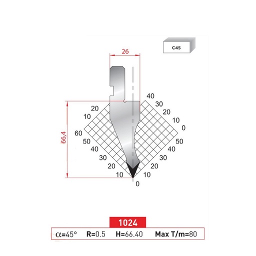 [2NTPLI_EUROSTAMP1024_1M] Poinçon type Amada neuf Arrow référence 1024 Lg 415