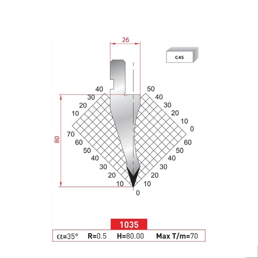 [2NTPLI_EUROSTAMP1035_1M] Poinçon type Amada neuf Arrow référence 1035 Lg 415