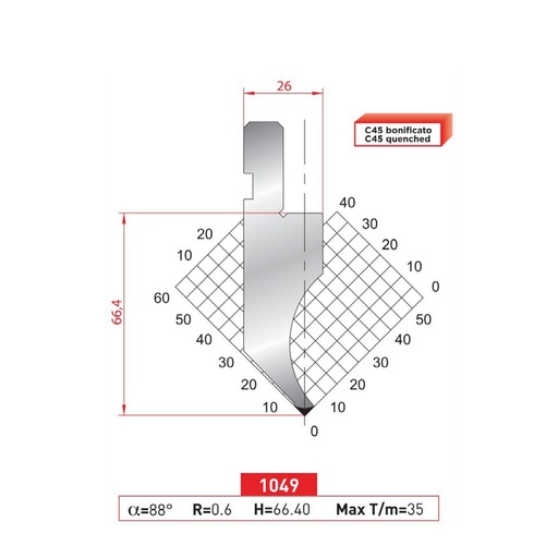 [2NTPLI_EUROSTAMP1049_1M] Poinçon type Amada neuf Arrow référence 1049 Lg 415