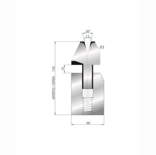 [2NTPLI_EUROSTAMP3040] Matrice à pli écrasé AMADA neuve ARROW référence 3040 Lg 835