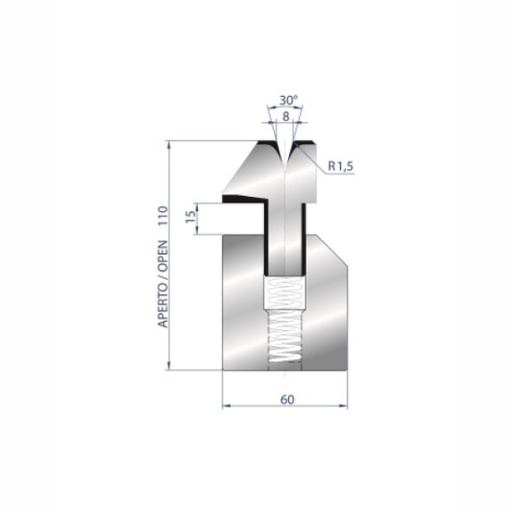[2NTPLI_EUROSTAMP3041] Matrice à pli écrasé AMADA neuve ARROW référence 3041 Lg 835