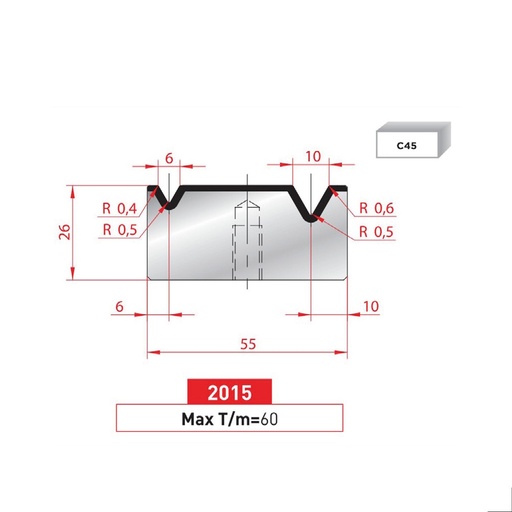 [2NTPLI_EUROSTAMP2015_1M] Matrice 2V type AMADA ARROW N°2015 Lg 415