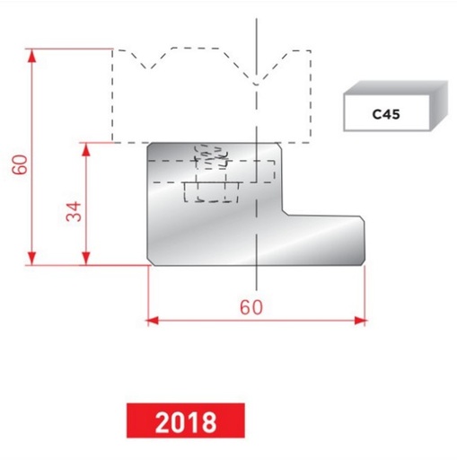 [2NTPLI_EUROSTAMP2018_1M] Support matrice 2V type AMADA neuf ARROW référence 2018 Lg 410