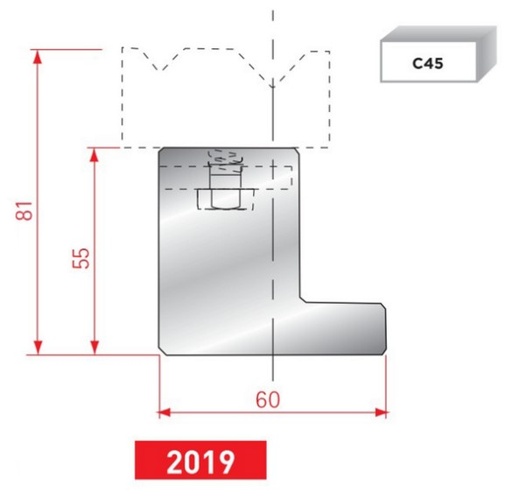 [2NTPLI_EUROSTAMP2019_1M] Support matrice 2V type AMADA neuf ARROW référence 2019 Lg 410