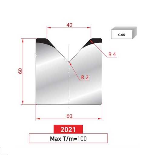 [2NTPLI_EUROSTAMP2021_1M] Matrice 1V type AMADA ARROW N°2021 Lg 415