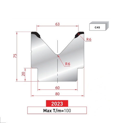 [2NTPLI_EUROSTAMP2023_1M] Matrice 1V type AMADA ARROW N°2023 Lg 415