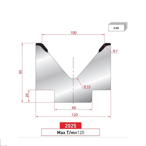 [2NTPLI_EUROSTAMP2025_1M] Matrice 1V type AMADA ARROW N°2025 Lg 415