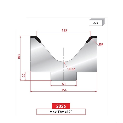 [2NTPLI_EUROSTAMP2026_1M] Matrice 1V type AMADA ARROW N°2026 Lg 415