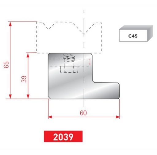 [2NTPLI_EUROSTAMP2039_1M] Support matrice 2V type AMADA neuf ARROW référence 2039 Lg 410