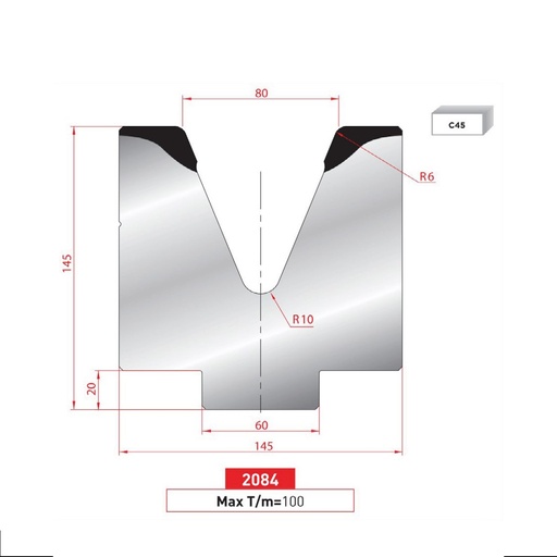 [2NTPLI_EUROSTAMP2084_1M] Matrice 1V type AMADA ARROW N°2084 Lg 415
