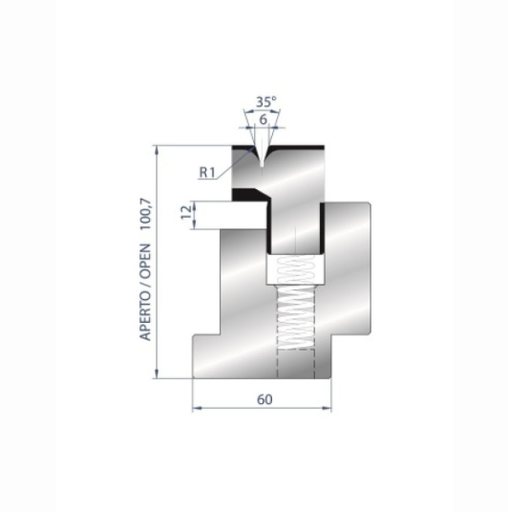 [2NTPLI_EUROSTAMP3037_8_1M] Matrice à pli écrasé AMADA neuve ARROW référence 3037/8 Lg 415