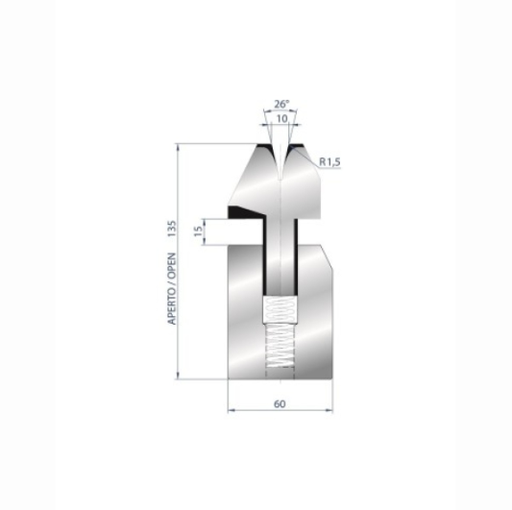 [2NTPLI_EUROSTAMP3038_1M] Matrice à pli écrasé AMADA neuve ARROW référence 3038 Lg 415