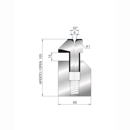 [2NTPLI_EUROSTAMP3039_1M] Matrice à pli écrasé AMADA neuve ARROW référence 3039 Lg 415