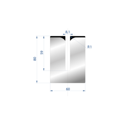 [2NTPLI_EUROSTAMP3176_2F] Matrice à pli écrasé neuve type WILA neuve ARROW référence 3176 Lg 805 Fractionné